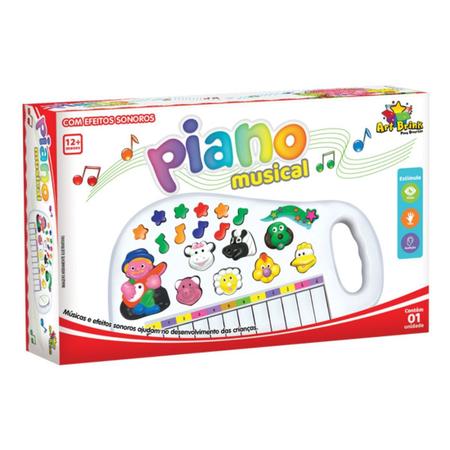 Teclado Piano Musical Luz Som De Bicho Animais Infantil
