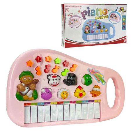 Piano Infantil Teclado Musical Bebê Ia Ia O Bichos em Promoção na