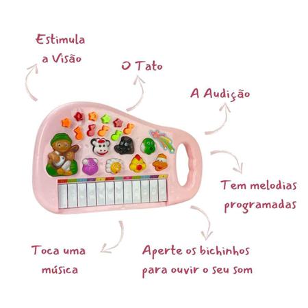 Piano Infantil Teclado Musical Com Sons De Bichinhos Bichos