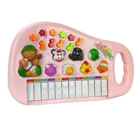 Pianinho infantil vaquinha educacional animais sons bebê música luz led  brinquedo teclas bicho - ATMAS - Sons e Fala - Magazine Luiza