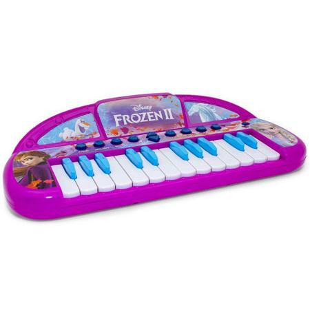 Piano Infantil Teclado Musical Frozen 2 Grava Reproduz Sons Toyng