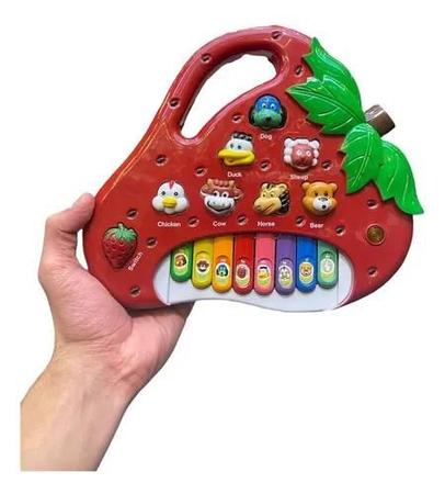 Brinquedo Teclado Piano Moranguinho Animais Musical Infantil