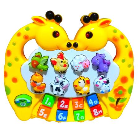 TECLADO PIANO GIRAFA MUSICAL INFANTIL SOM DE ANIMAIS 24 TECLAS BEBE BABY  BRINQUEDO com o Melhor Preço é no Zoom