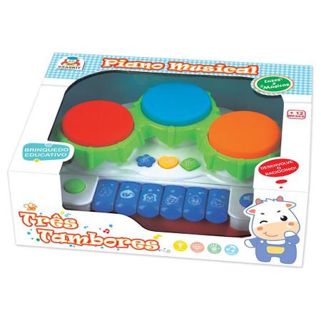 Piano Teclado Musica Infantil Animal Azul Eletrônico Criança - Braskit -  Piano / Teclado de Brinquedo - Magazine Luiza