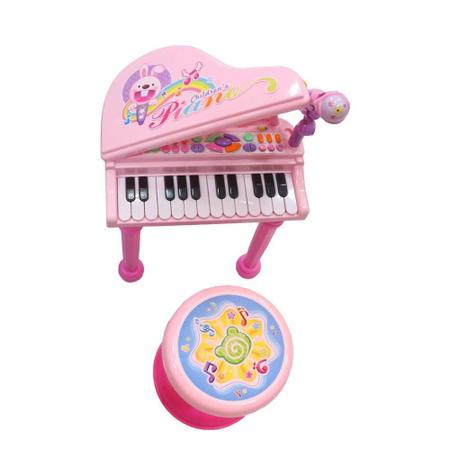 Teclado Piano Microfone Rosa menina Brinquedo musical Infantil