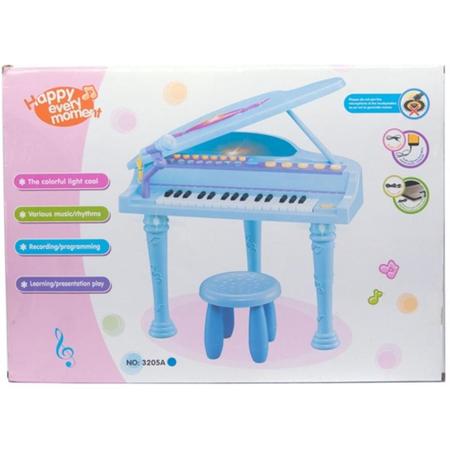 PIANO INFANTIL SINFONIA TECLADO ESTILO PROFISSIONAL TECLADO MICROFONE  KARAOKE MP3 MENINO AZUL