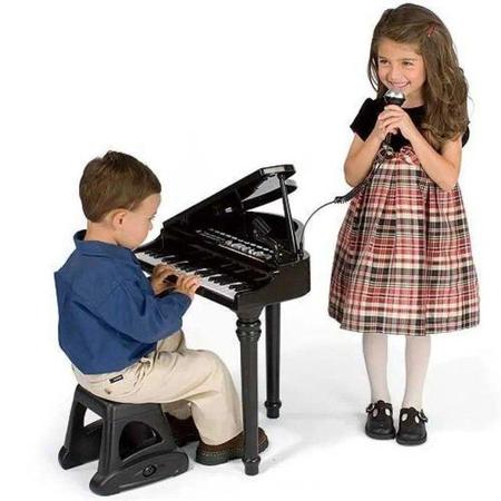 Teclado Sinfonia Pianinho Infantil preto modelo luxo Winfun -  Preto+Vermelho