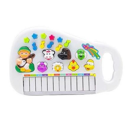 Teclado Piano Infantil Som Animais Da Fazenda Brinquedo em