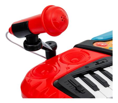 Piano Teclado Infantil com 31 Teclas, Microfone e Banco, para Crianlas de 2  Anos, LoveMini, Branco - Dular