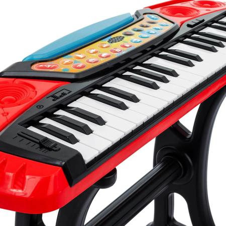 Piano Teclado Infantil com 31 Teclas, Microfone e Banco, para Crianlas de 2  Anos, LoveMini, Branco - Dular