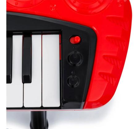 PIANO TECLADO INFANTIL MICROFONE BANQUINHO MC421P : :  Brinquedos e Jogos