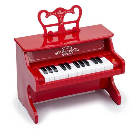 Mini Teclado Infantil Piano Brinquedo Vermelho -Music Center - My