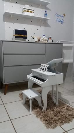 Piano Teclado Infantil Acústico de calda madeira branco - Bell -  Instrumentos de Teclas - Magazine Luiza