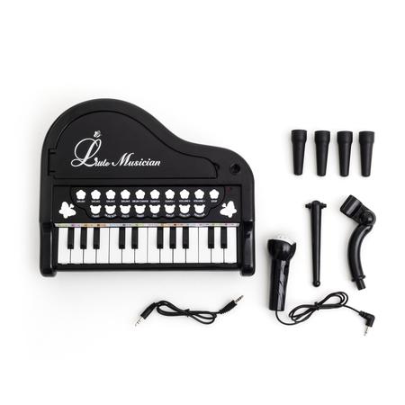 Piano Teclado Infantil com 31 Teclas, Microfone e Banco, para Crianlas de 2  Anos, LoveMini, Branco - Dular