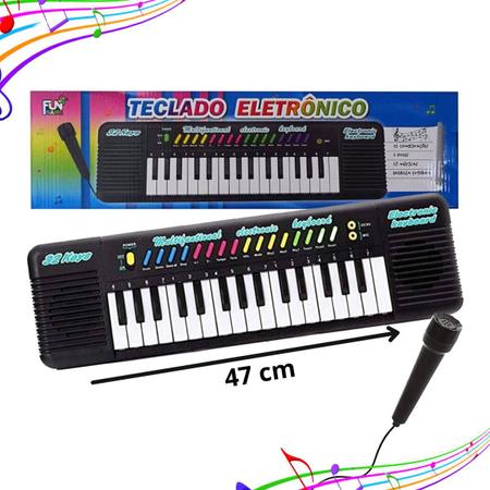 Teclado Infantil Piano Brinquedo Musical Com Karaoke E Microfone