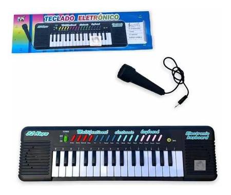 Teclado Infantil Musical Teclas Keys Com Microfone Piano