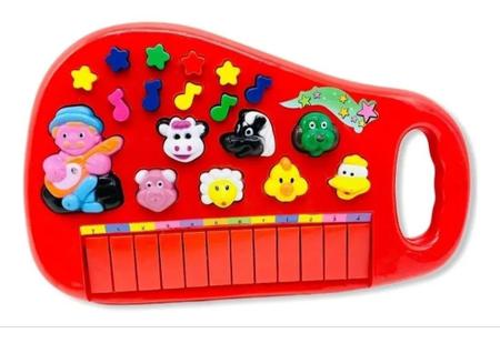 Piano Teclado Infantil Musical Educativo Som De Animais(vermelho