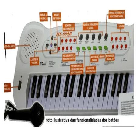 Teclado Infantil Musical Piano Brinquedo Iniciante 37 Teclas Com Microfone  Preto Menino Menina - TOYKING - Piano / Teclado de Brinquedo - Magazine  Luiza