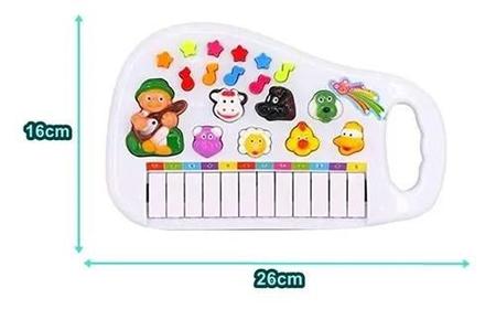 Piano Teclado Infantil Sons de animais e musicas 12 Teclas