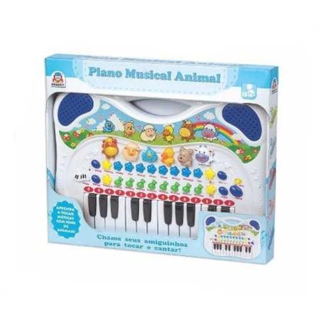 Piano Teclado Musica Infantil Animal Azul Eletrônico Criança - Braskit -  Piano / Teclado de Brinquedo - Magazine Luiza
