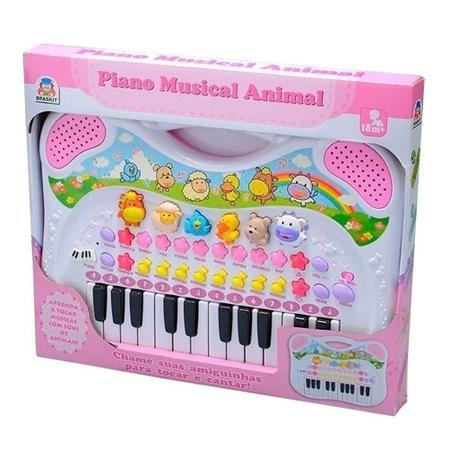 Teclado Pianinho Animal Rosa Piano Infantil Bebe Com Gravador Sons de 6  Bichinhos Didático Educativo Braskit - Piano / Teclado de Brinquedo -  Magazine Luiza