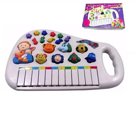 Piano Infantil Com Teclado Musical Divertido Sons De Animais - Cmz