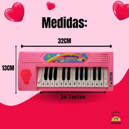 Teclado Piano Infantil Rosa 32 Teclas com Microfone Vários Tipos de Sons -  Toys - Teclado Infantil - Magazine Luiza