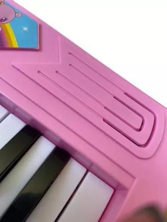 Piano Teclado Musical Infantil Rosa Teclas Brinquedo para Bebê