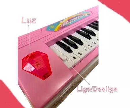 Brinquedo Teclado Piano Musical Infantil Fazendinha Rosa no Shoptime