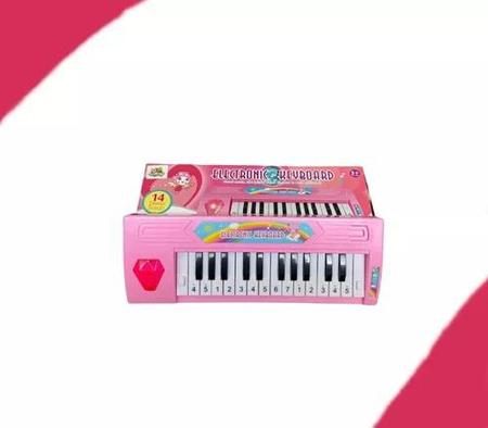Teclado musical infantil rosa