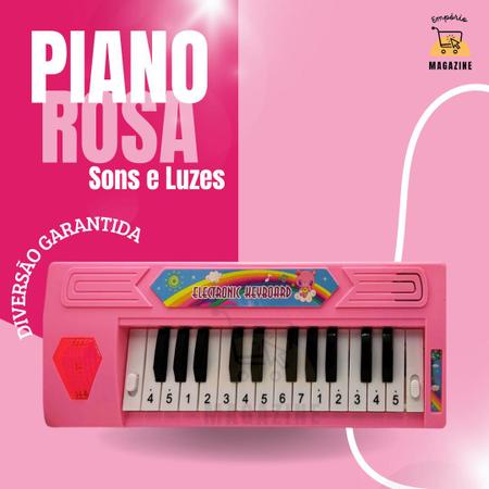 Teclado Piano Infantil Rosa 32 Teclas com Microfone Vários Tipos de Sons -  Toys - Teclado Infantil - Magazine Luiza