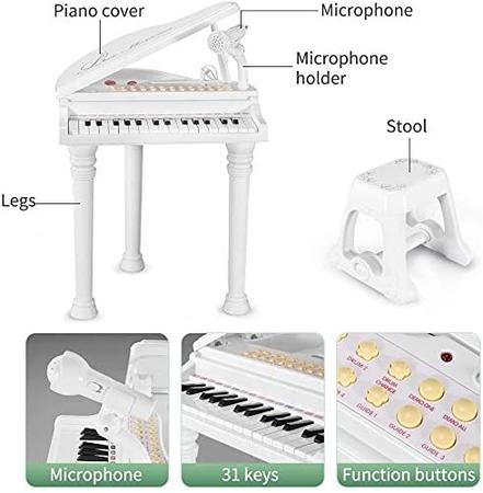 Imagem de Piano Toy Keyboard Love&Mini 31 teclas com microfone para 2 anos ou mais