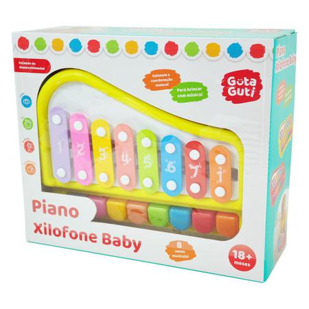 Piano Baby Xilofone C/ Baqueta Teclado Infantil Para Bebês - Dupari