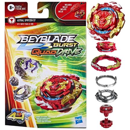 Pião Beyblade Com Lançador Burst 4 Em 1 Quad Drive Astral