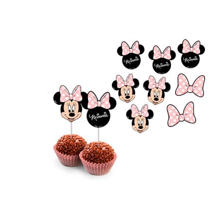 Imagem de Pick Decorativo - Minnie Mouse Rosa - 8 unidades - Regina - Rizzo