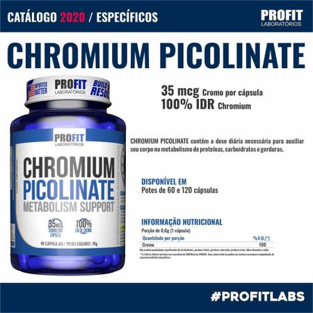 Imagem de Picolinato De Cromo 60caps Chromium Picolinate - Profit Labs