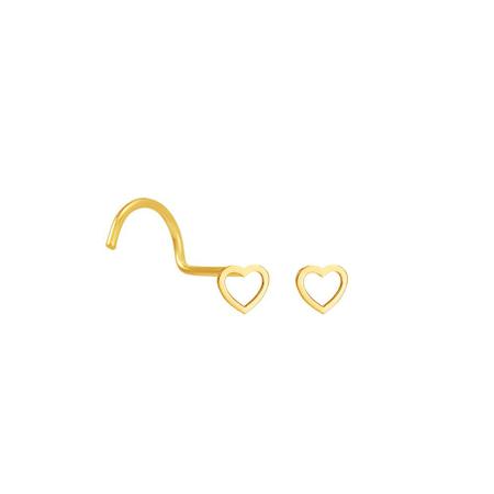 Imagem de Piercing de Nariz em Ouro 18K Coração - AU5332