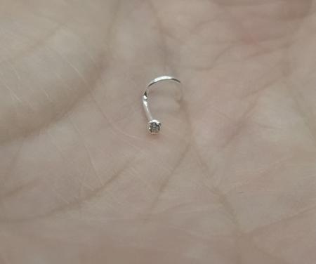 Piercing Nostril Nariz Prata Legítima 925 ZIrcônia 1mm Brilhante - VISUJÓIAS