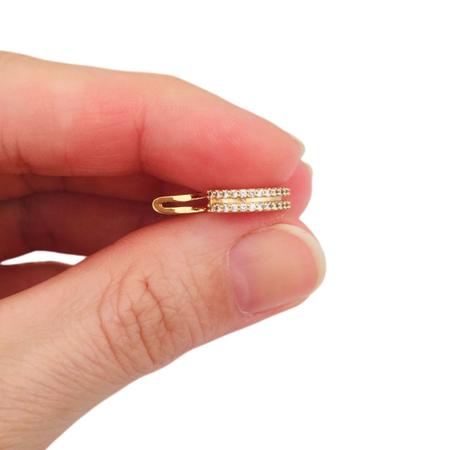 Imagem de Piercing de Orelha Falso Fake Conch Cartilagem Zircônia Banhado a Ouro 18k