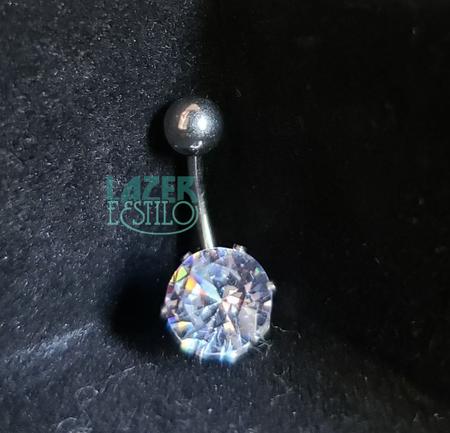 Piercing De Umbigo Com Strass Em Aço Cirúrgico - M - SegundoFuro.com