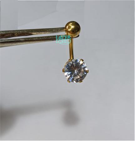 Piercing De Umbigo Com Strass Em Aço Cirúrgico - M - SegundoFuro.com