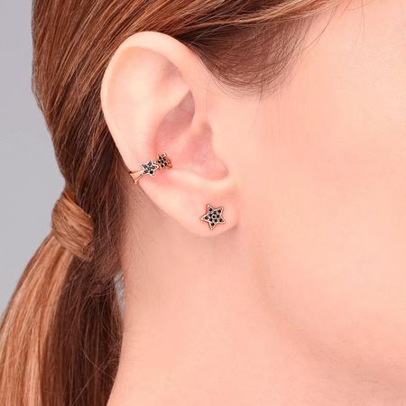 Piercing Estrelas com Banho Ouro Rosé e Espinélio - Jolie Imagem de Piercing Estrelas com Banho Ouro Rosé e Espinélio