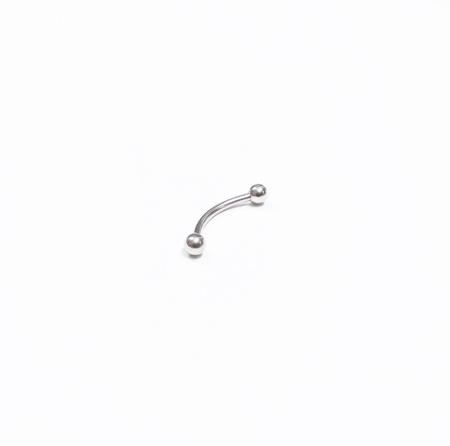 Piercing Curvado Microbell CZ, Aço 316L