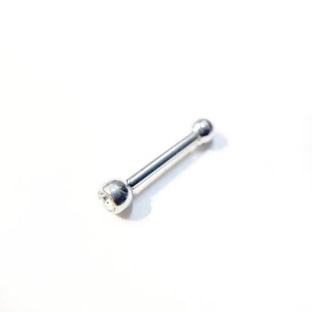 Piercing Aço Cirurgico 316L Sobrancelha Microbell Reto com 1 Pedra Crystal  1,2mm x 8mm