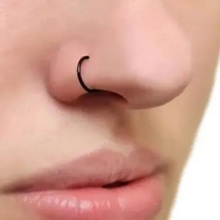 Imagem de Piercing Nariz Argola Falso Pressão Antialérgico - Kit 3 Unidades