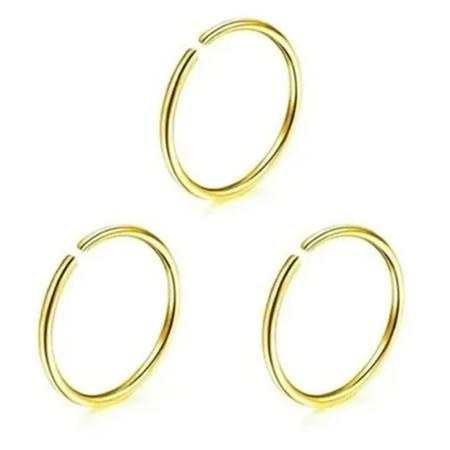 Imagem de Piercing Nariz Argola Pressão Antialérgico - Kit com 3 un