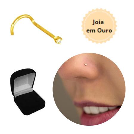 Piercing de Nariz em Ouro com Diamante