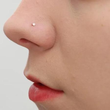 Piercing De Nariz Com Zircônia Incolor Cristal Prata 925