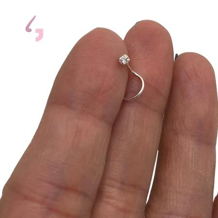 Piercing Nostril Nariz Prata Legítima 925 ZIrcônia 1mm Brilhante - VISUJÓIAS