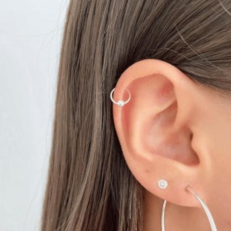 Imagem de Piercing nariz septo Prata 925 legítima argolinha 10mm Helix